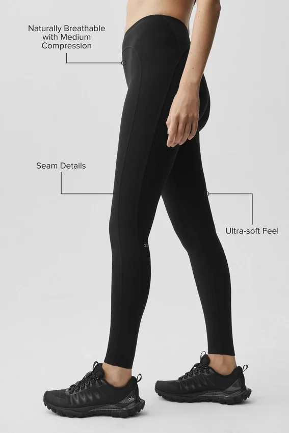 Alo Softsculpt High-Waist 7/8 Superset Tayt - Siyah