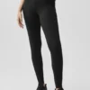 Alo Softsculpt High-Waist 7/8 Superset Tayt - Siyah