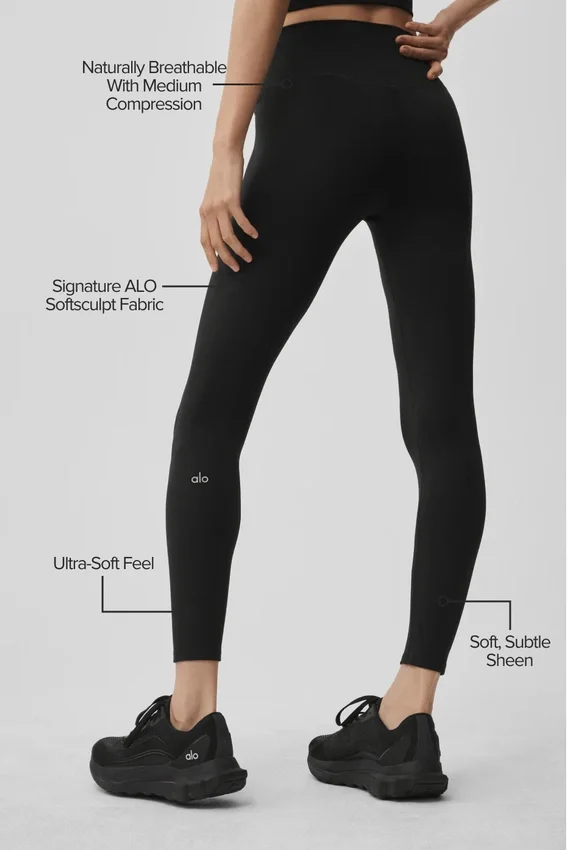 Alo Softsculpt High-Waist 7/8 Tayt - Siyah
