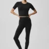 Alo Softsculpt High-Waist 7/8 Tayt - Siyah