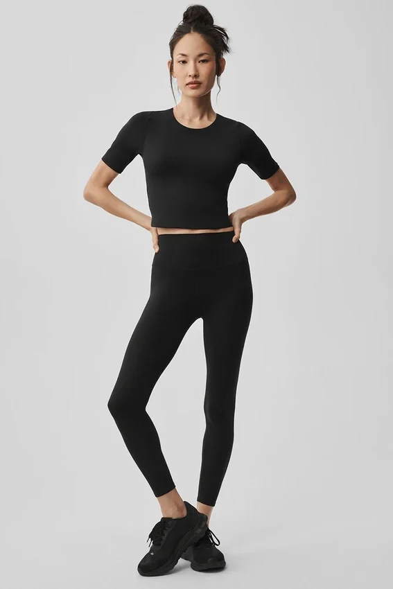 Alo Softsculpt High-Waist 7/8 Tayt - Siyah