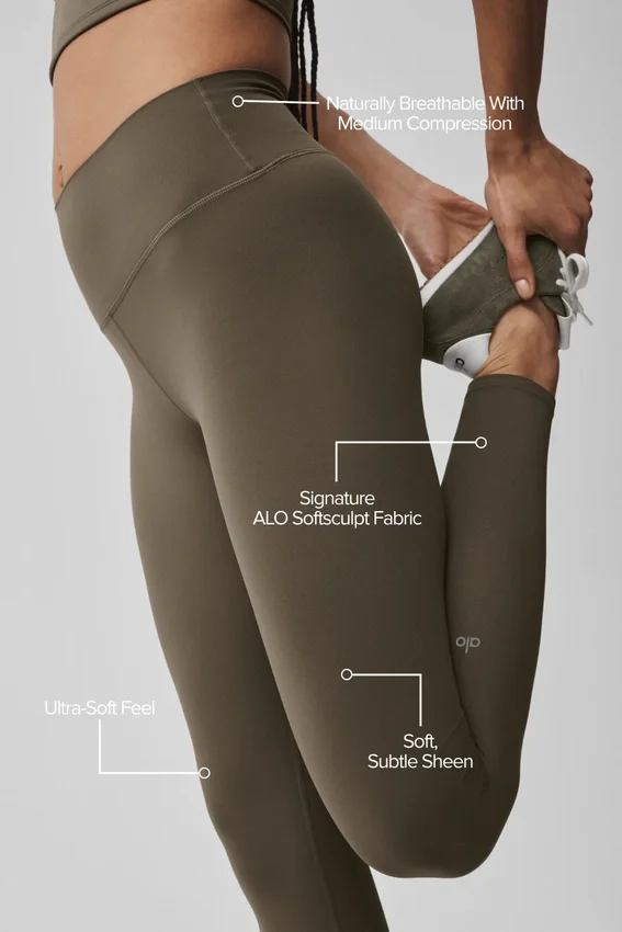Alo Softsculpt High-Waist 7/8 Tayt - Zeytin Ağacı
