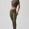 Alo Softsculpt High-Waist 7/8 Tayt - Zeytin Ağacı
