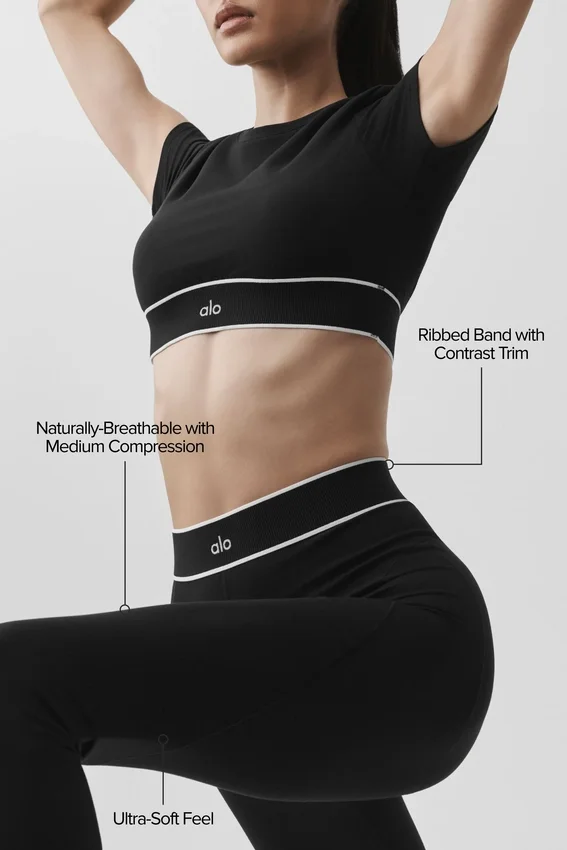 Alo Softsculpt High-Waist Amp It Up Taytlar - Siyah