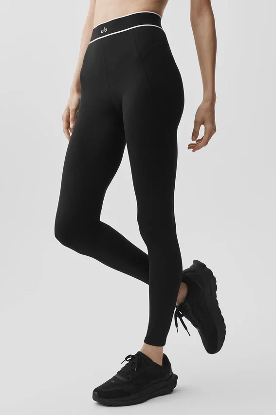 Alo Softsculpt High-Waist Amp It Up Taytlar - Siyah