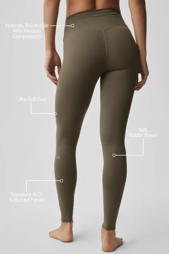 Alo Softsculpt High-Waist Tayt - Olive Tree