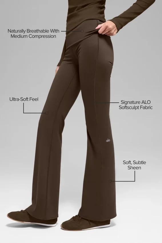 Alo Softsculpt Katlanabilir Geniş Paça Tayt - Espresso