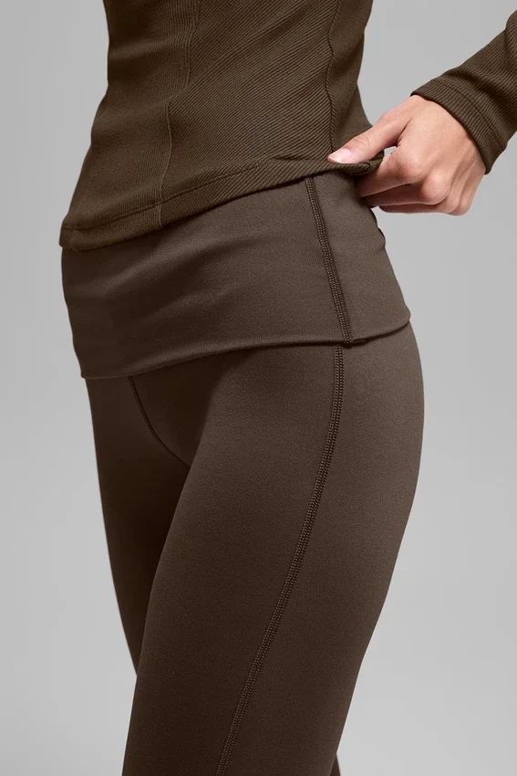 Alo Softsculpt Katlanabilir Geniş Paça Tayt - Espresso