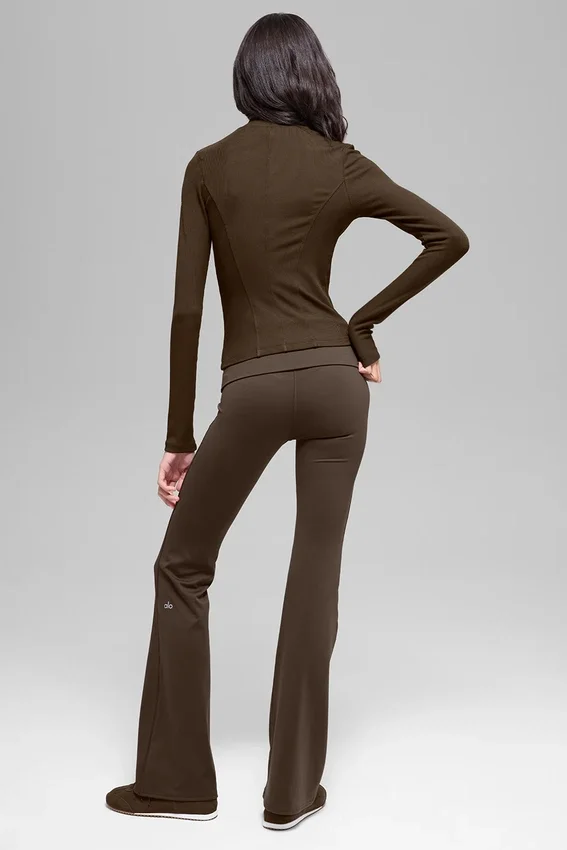 Alo Softsculpt Katlanabilir Geniş Paça Tayt - Espresso