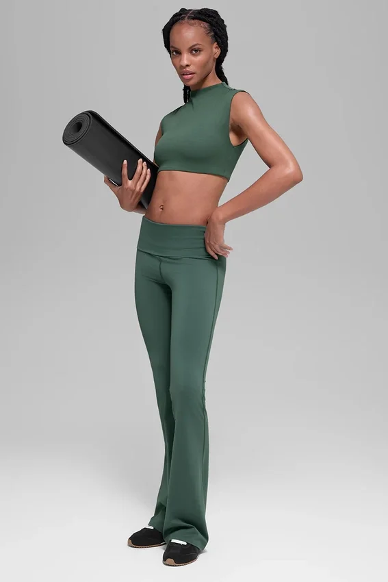 Alo Softsculpt Katlanabilir Geniş Paça Tayt - Yonca Yeşili