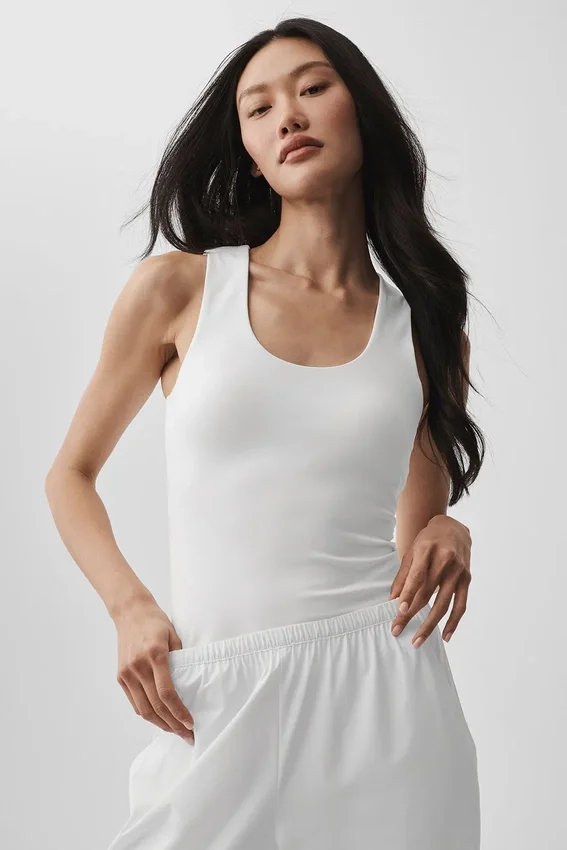 Alo Softsculpt No Nonsense Sütyenli Tank - Beyaz