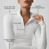 Alo Softsculpt Precision 1/4 Fermuarlı Uzun Kollu - Beyaz