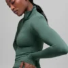 Alo Softsculpt Precision 1/4 Fermuarlı Uzun Kollu - Yonca Yeşili