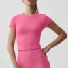 Alo Softsculpt Precision Kısa Kollu Üst - Paradise Pink