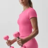 Alo Softsculpt Precision Kısa Kollu Üst - Paradise Pink