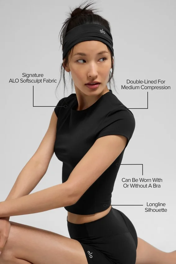 Alo Softsculpt Precision Kısa Kollu Üst - Siyah