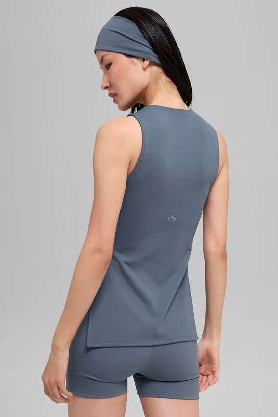 Alo Softsculpt Precision Tam Boy Sütyenli Tank - Bluestone