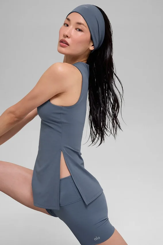 Alo Softsculpt Precision Tam Boy Sütyenli Tank - Bluestone