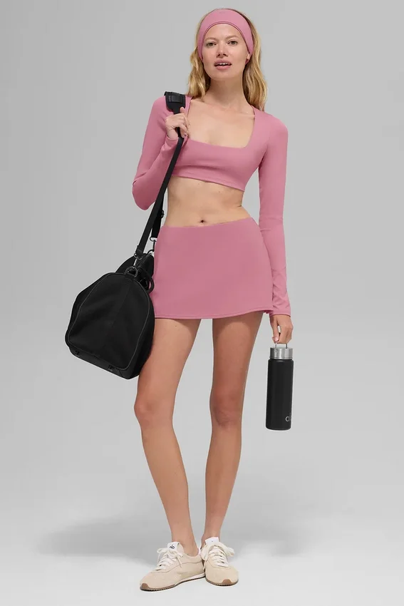 Alo Softsculpt Precision Uzun Kollu Sütyen - Pembe Yabani Gül