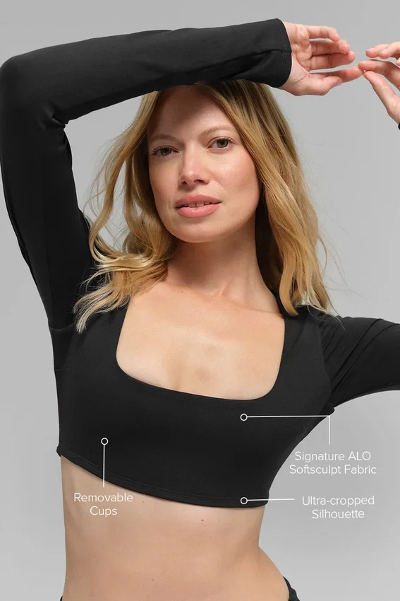 Alo Softsculpt Precision Uzun Kollu Sütyen - Siyah