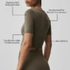 Alo Softsculpt Precision Yarım Kollu Tişört - Zeytin Ağacı