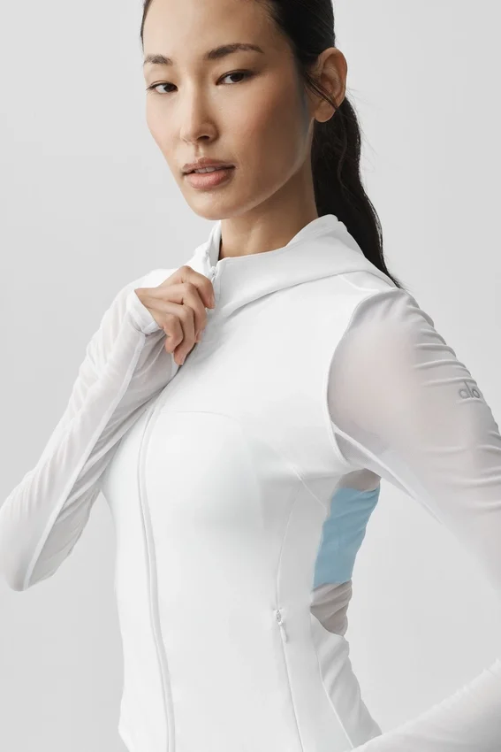 Alo Softsculpt Superset Tam Fermuarlı Ceket - Beyaz