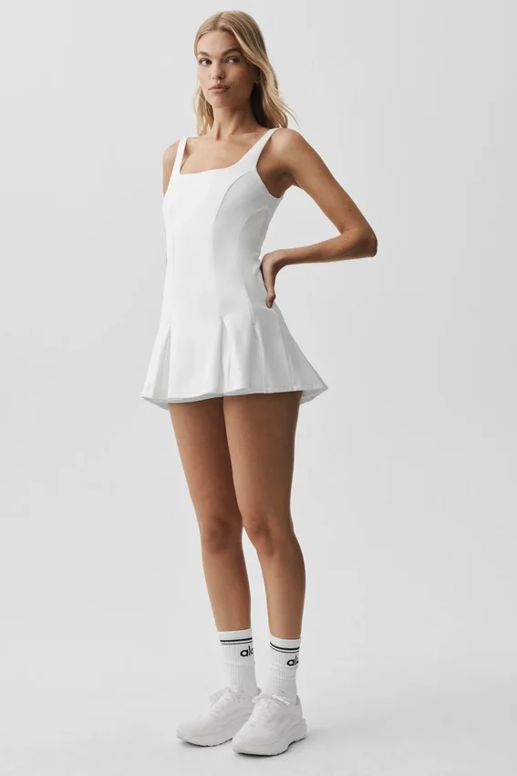Alo Softsculpt Topspin Tenis Elbisesi - Beyaz
