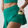Alo Softsculpt Topspin Tenis Eteği - Emerald Isle