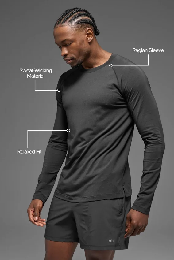 Alo Vapor Crewneck Uzun Kollu - Anthracite