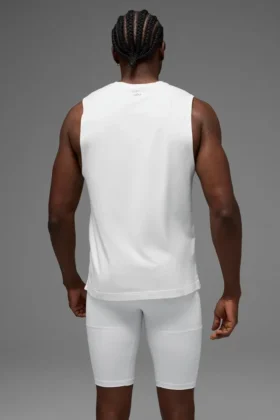 Alo Vapor Kaslı Tank Top – Beyaz
