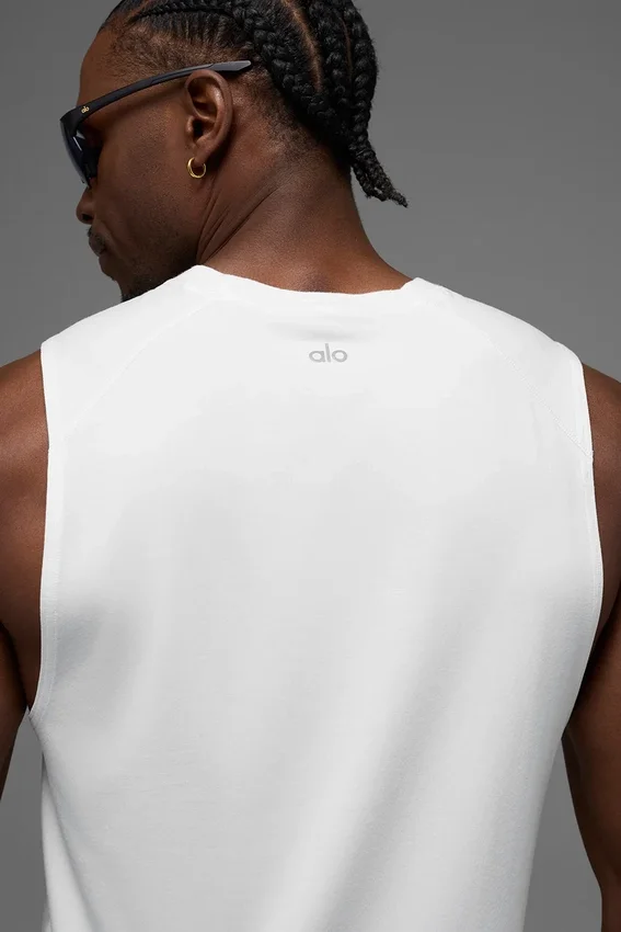 Alo Vapor Kaslı Tank Top - Beyaz