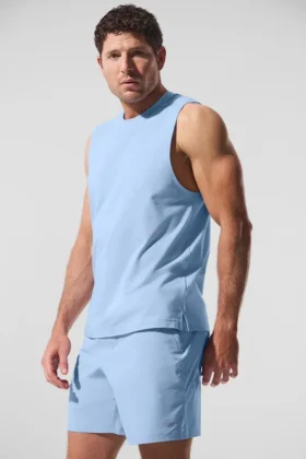 Alo Vapor Muscle Tank - Deniz Kabuğu Mavisi