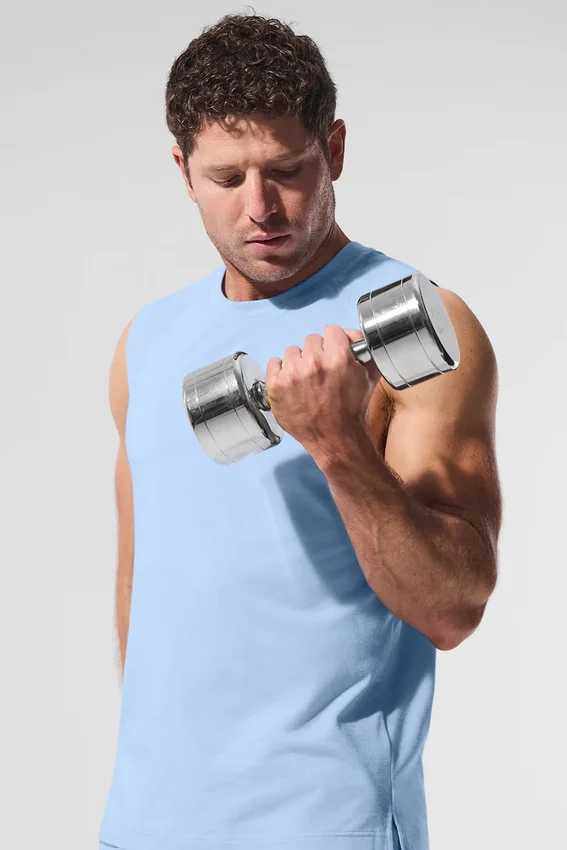 Alo Vapor Muscle Tank - Deniz Kabuğu Mavisi