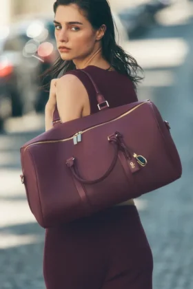 Alo Voyage Silindir Çantası - Bordeaux Deri
