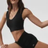 Alosoft Affection V Yaka Sütyenli Tank Top - Siyah