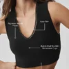 Alosoft Affection V Yaka Sütyenli Tank Top - Siyah
