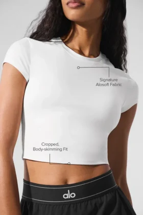 Alosoft Crop Finesse Kısa Kollu – Beyaz