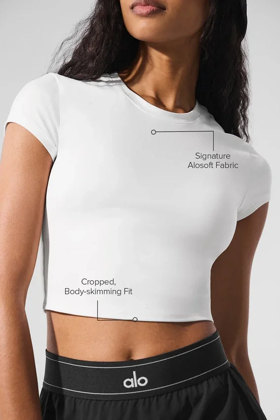Alosoft Crop Finesse Kısa Kollu - Beyaz