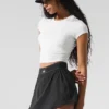 Alosoft Crop Finesse Kısa Kollu - Beyaz