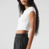 Alosoft Crop Finesse Kısa Kollu - Beyaz