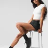 Alosoft Crop Finesse Kısa Kollu - Beyaz