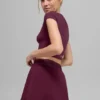 Alosoft Crop Finesse Kısa Kollu - Bordo