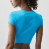 Alosoft Crop Finesse Kısa Kollu - Gök Mavisi