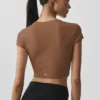 Alosoft Crop Finesse Kısa Kollu - Güneşten Öpülmüş Kahverengi