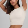 Alosoft Crop Finesse Kısa Kollu - Kemik Rengi