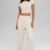 Alosoft Crop Finesse Kısa Kollu - Kemik Rengi