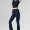 Alosoft Crop Finesse Kısa Kollu - Lacivert