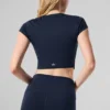 Alosoft Crop Finesse Kısa Kollu - Lacivert
