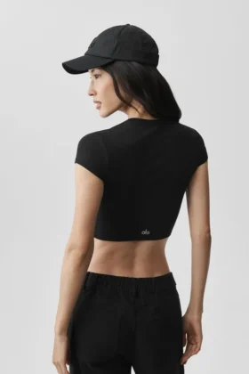 Alosoft Crop Finesse Kısa Kollu – Siyah