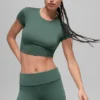 Alosoft Crop Finesse Kısa Kollu - Yonca Yeşili
